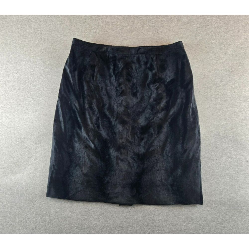 Vintage Bugia Italy‎ Velvet Velour Midi Skirt. Waist Sz 30 Black Luxury Designer